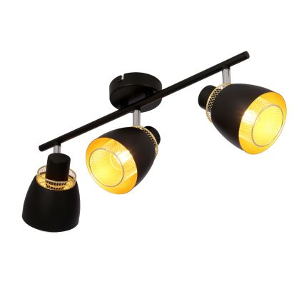 Точковий світильник ALEKSANDRIA 3xE14/40W/230V чорний/золотий