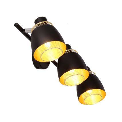 Точковий світильник ALEKSANDRIA 3xE14/40W/230V чорний/золотий