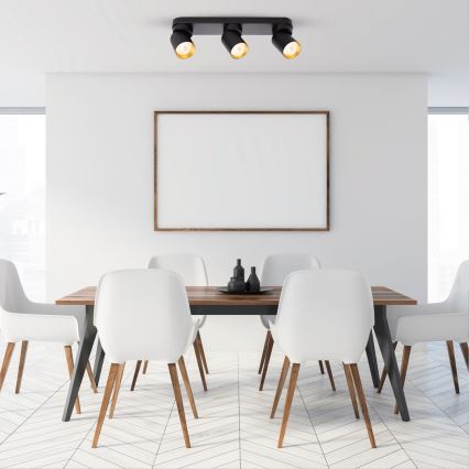 Точковий світильник ANDY 3xGU10/8W/230V чорний/золотий