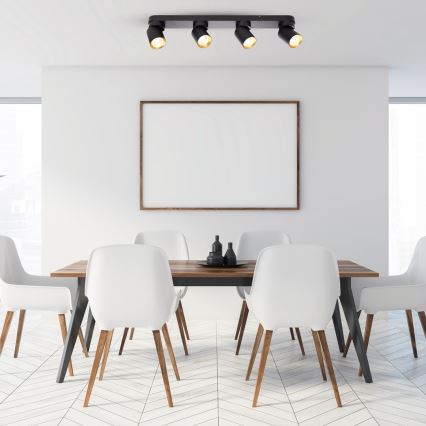 Точковий світильник ANDY 4xGU10/8W/230V чорний/золотий