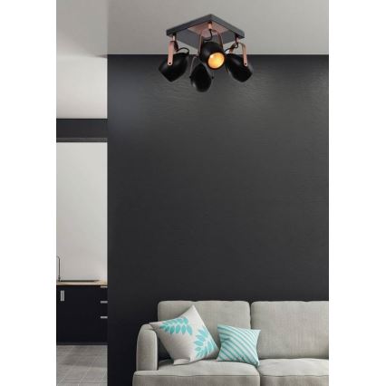 Точковий світильник ANICA 4xE14/40W/230V чорний/мідний