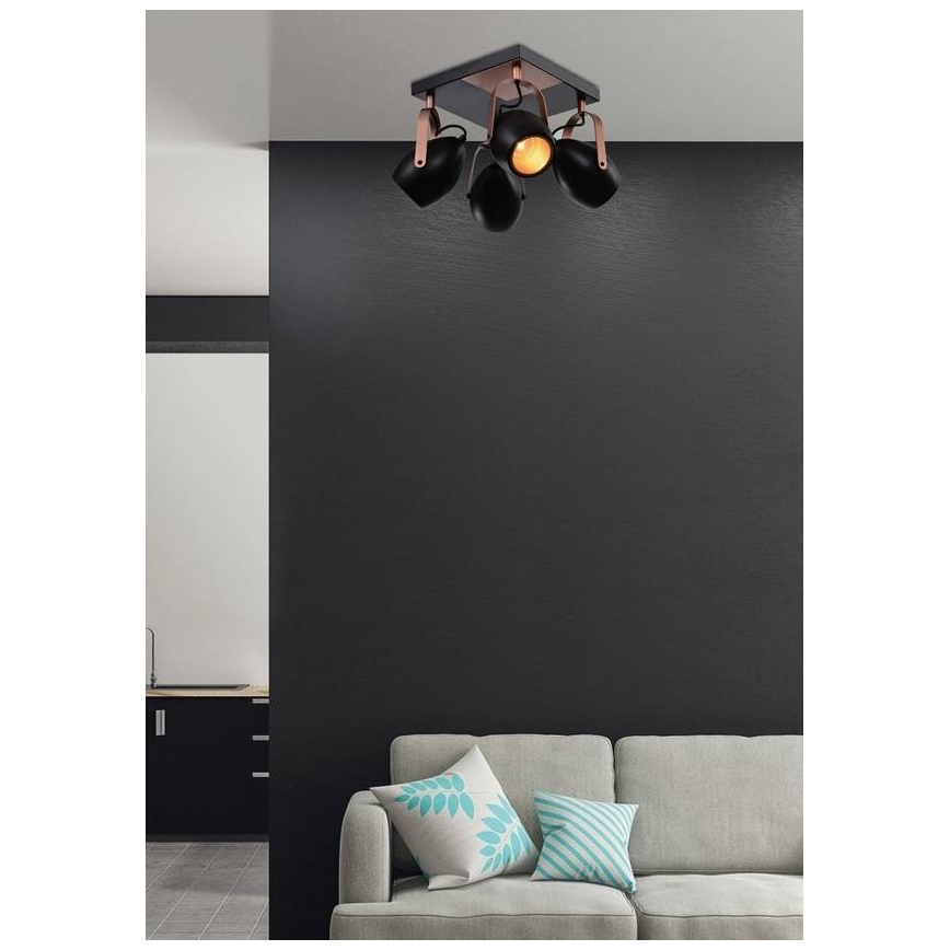 Точковий світильник ANICA 4xE14/40W/230V чорний/мідний