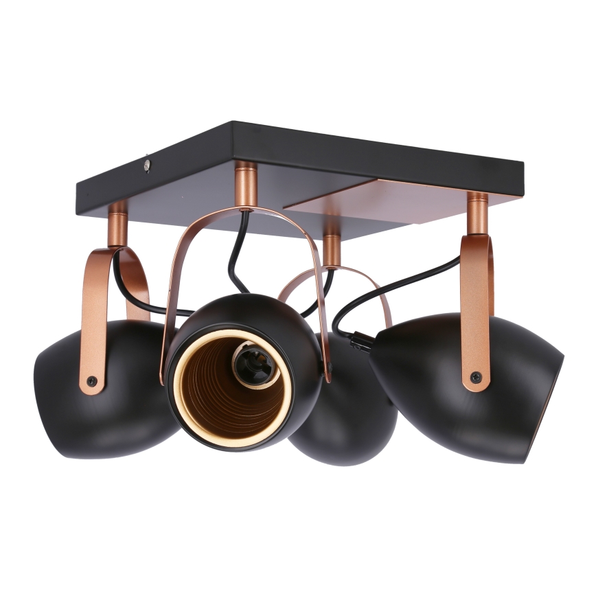 Точковий світильник ANICA 4xE14/40W/230V чорний/мідний