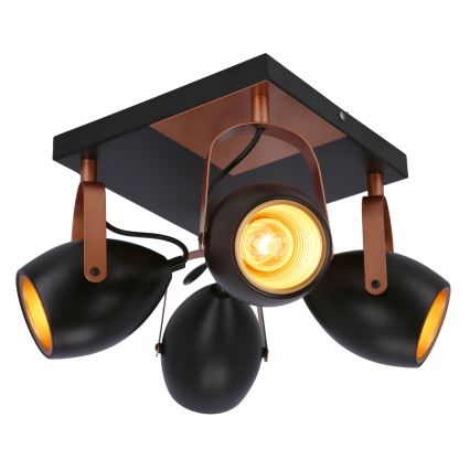 Точковий світильник ANICA 4xE14/40W/230V чорний/мідний
