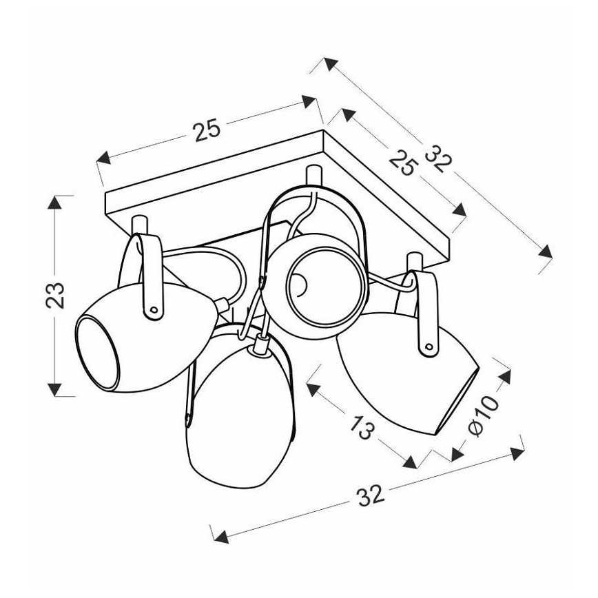 Точковий світильник ANICA 4xE14/40W/230V чорний/мідний