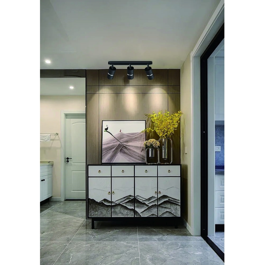 Точковий світильник BAMBOO 3xGU10/10W/230V чорний