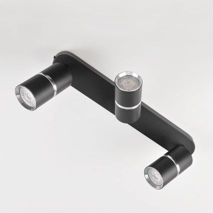 Точковий світильник BAMBOO 3xGU10/10W/230V чорний