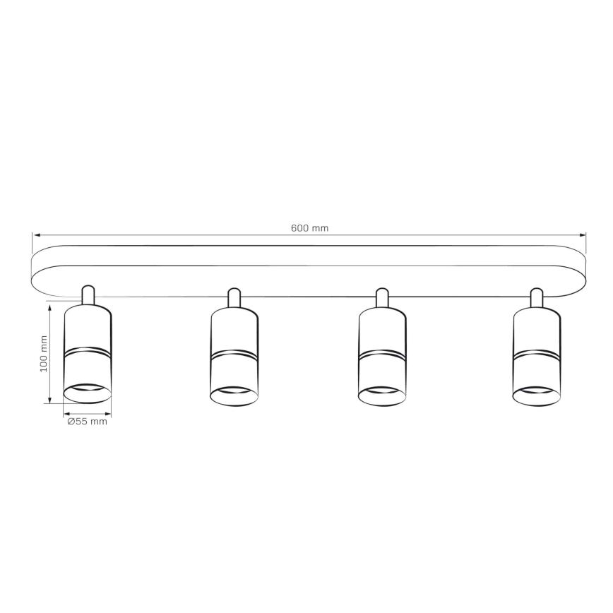 Точковий світильник BAMBOO 4xGU10/10W/230V чорний