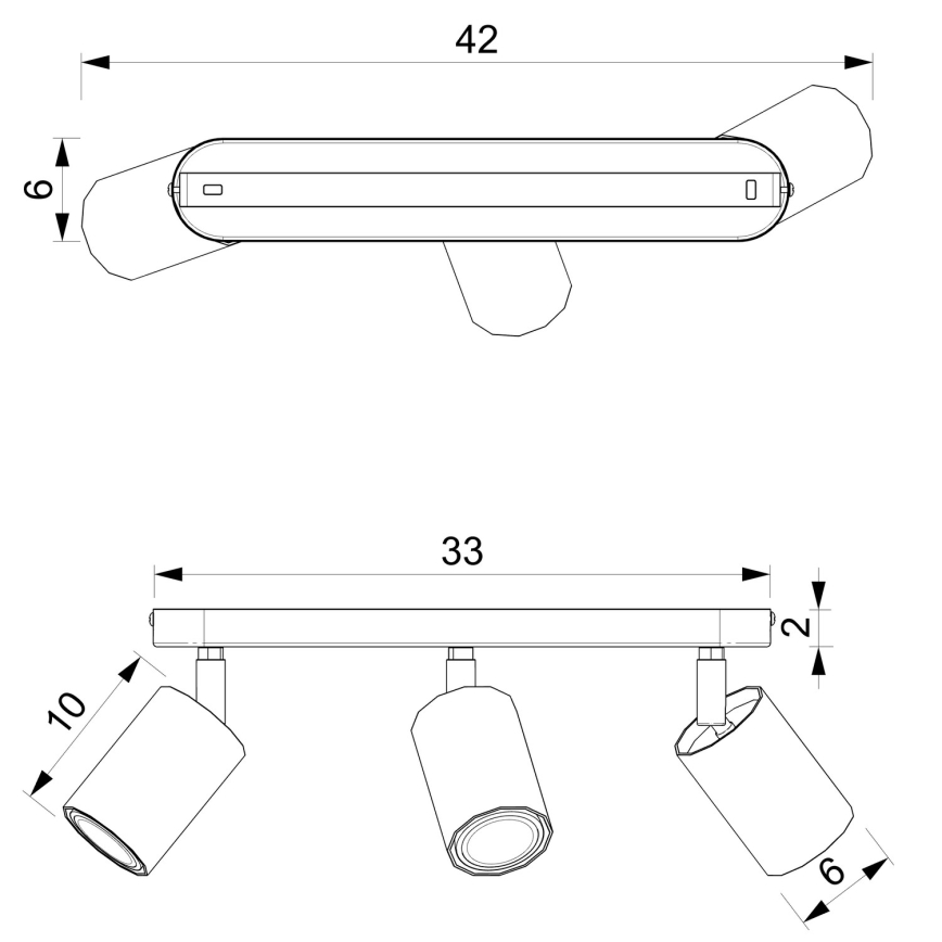 Точковий світильник BELLO 3xGU10/8W/230V чорний