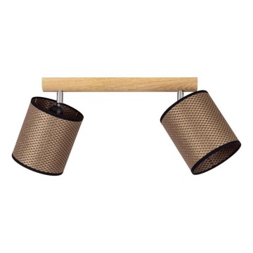 Точковий світильник BENITA 2xE27/25W/230V коричневий/дуб