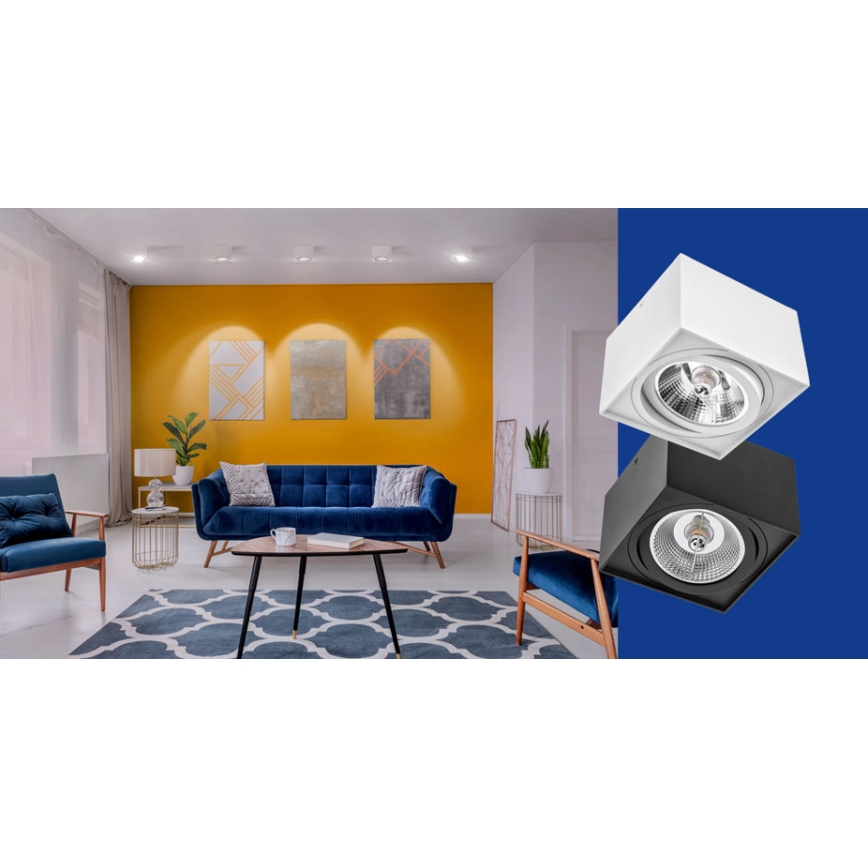 Точковий світильник CHLOE AR111 1xGU10/50W/230V квадратний чорний