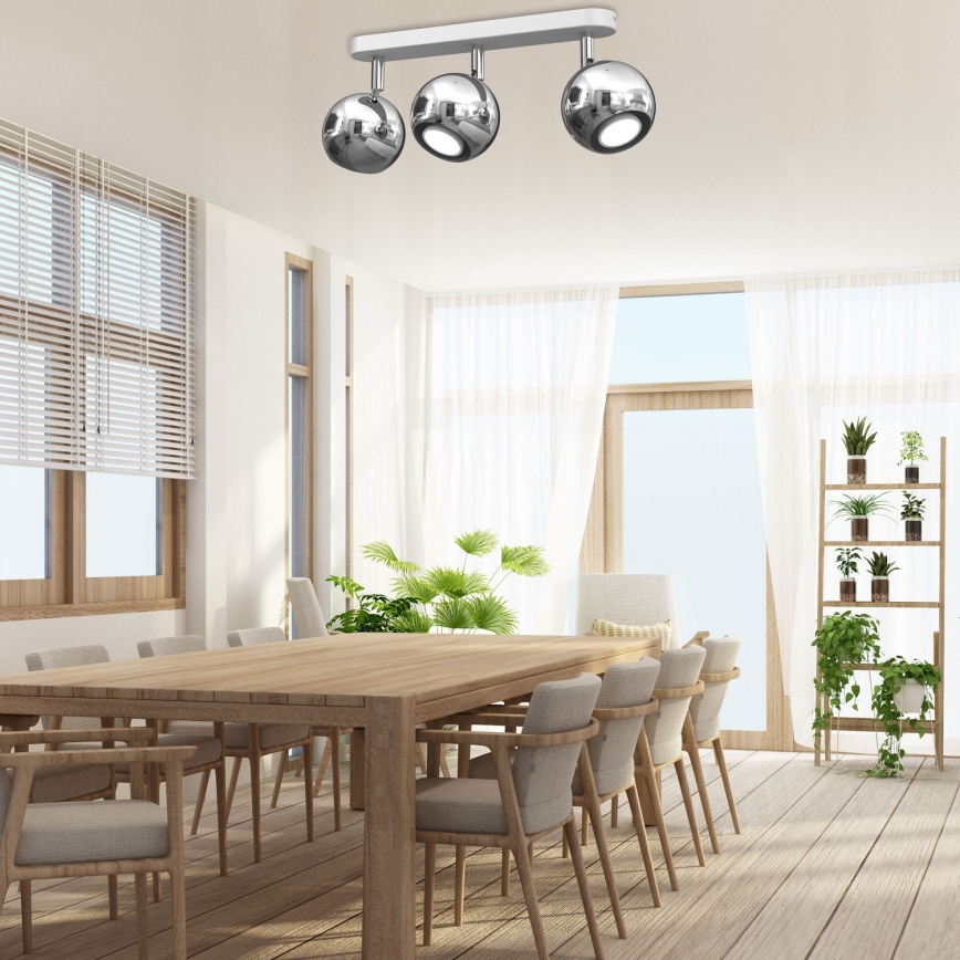 Точковий світильник COMET 3xGU10/8W/230V білий/глянцевий хром