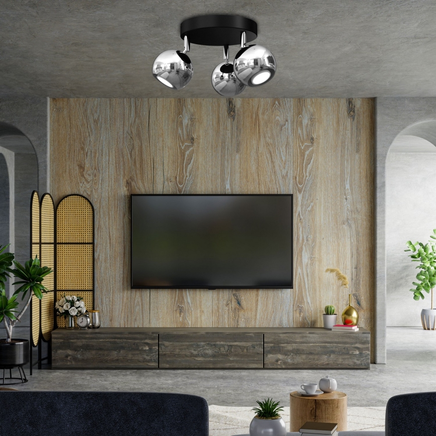 Точковий світильник COMET 3xGU10/8W/230V чорний/глянцевий хром