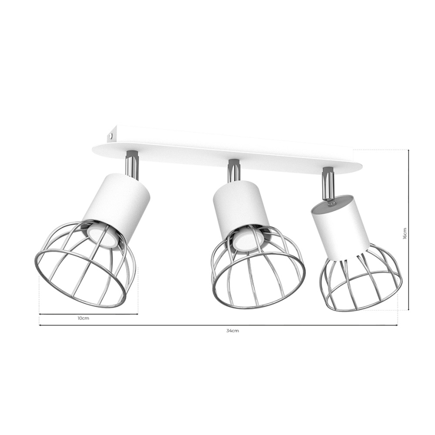 Точковий світильник DANTE 3xGU10/25W/230V білий/блискучий хром