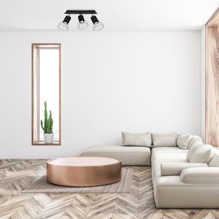 Точковий світильник DANTE 3xGU10/25W/230V чорний/блискучий хром