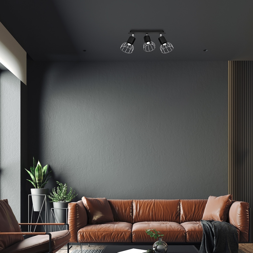 Точковий світильник DANTE 3xGU10/25W/230V чорний/блискучий хром