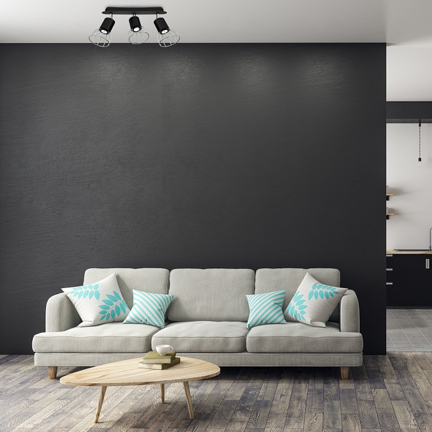 Точковий світильник DANTE 3xGU10/25W/230V чорний/блискучий хром