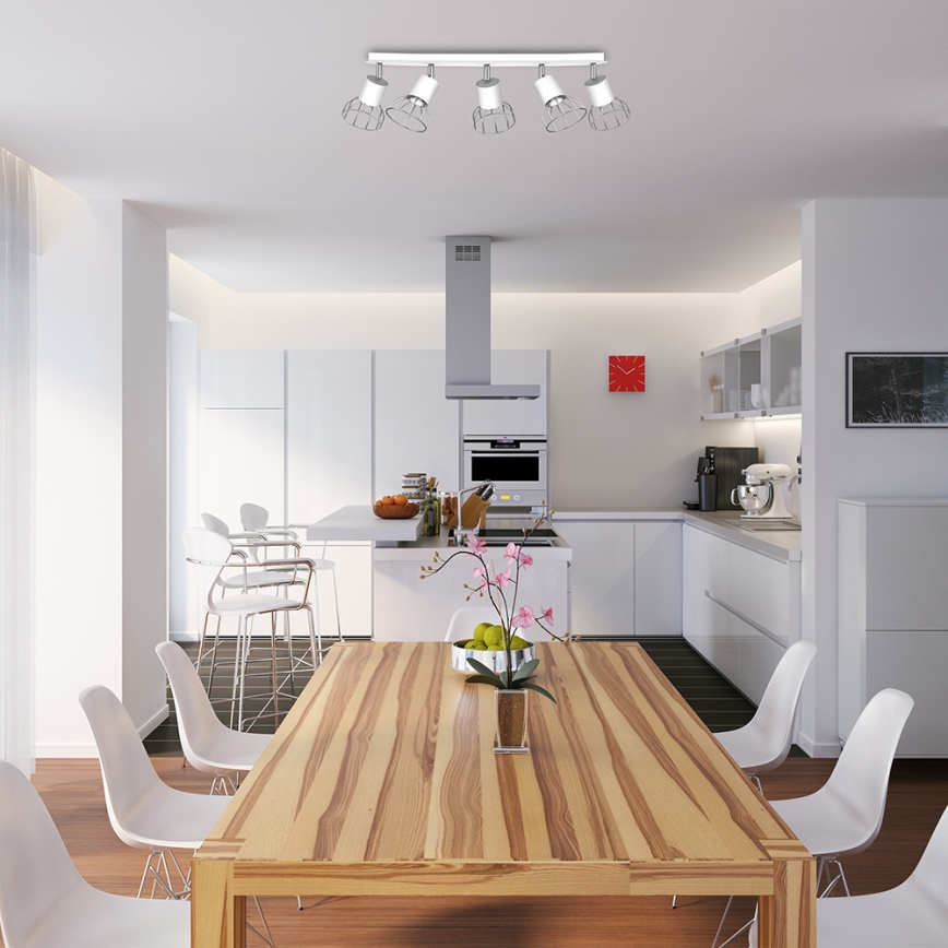 Точковий світильник DANTE 5xGU10/25W/230V білий/блискучий хром