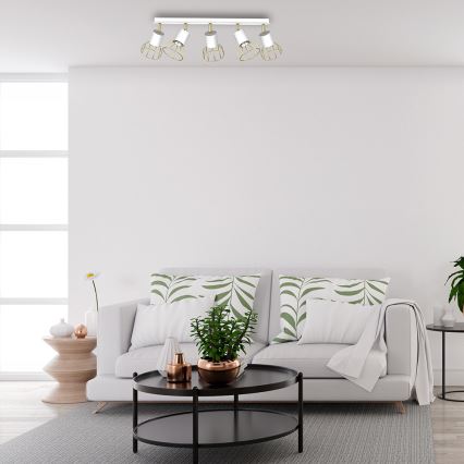 Точковий світильник DANTE 5xGU10/25W/230V білий/золотий