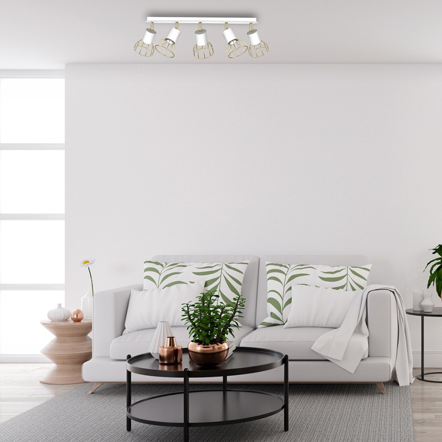 Точковий світильник DANTE 5xGU10/25W/230V білий/золотий