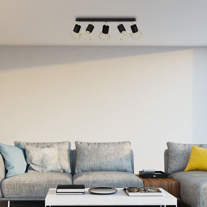 Точковий світильник DANTE 5xGU10/25W/230V чорний/золотий