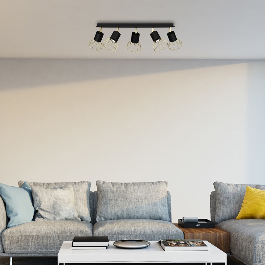 Точковий світильник DANTE 5xGU10/25W/230V чорний/золотий