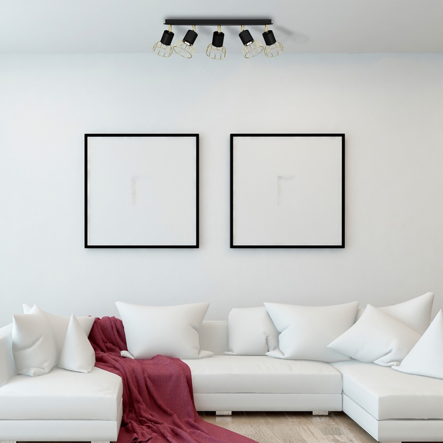 Точковий світильник DANTE 5xGU10/25W/230V чорний/золотий