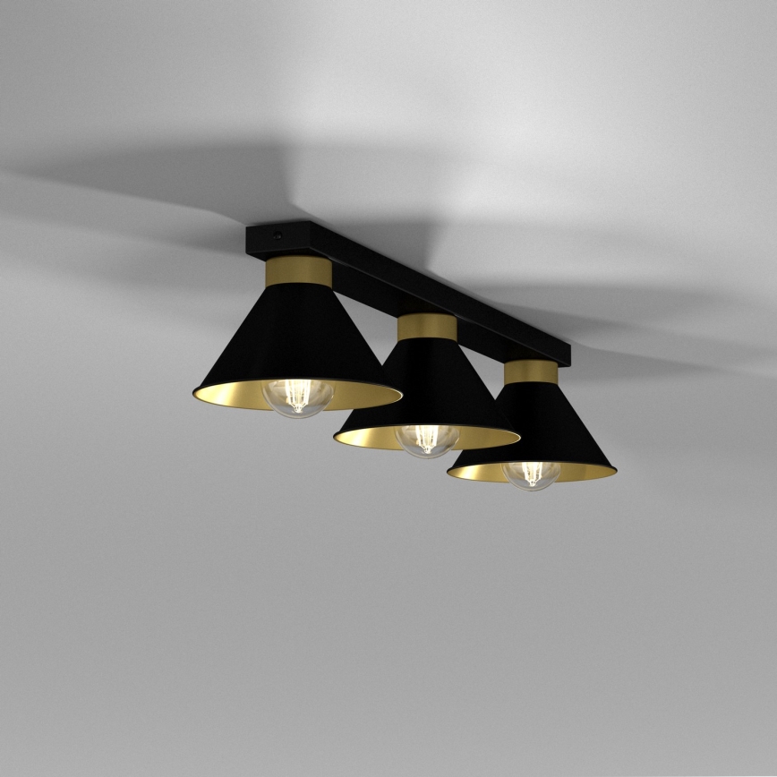 Точковий світильник DEMET 3xE27/60W/230V чорний/золотий