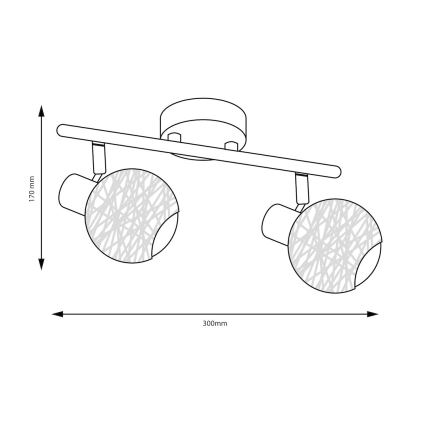 Точковий світильник DEX 2xE14/10W/230V бежевий/кремовий