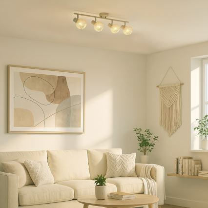 Точковий світильник DEX 4xE14/10W/230V бежевий/кремовий