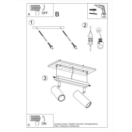 Точковий світильник DIREZIONE 2xGU10/40W/230V білий