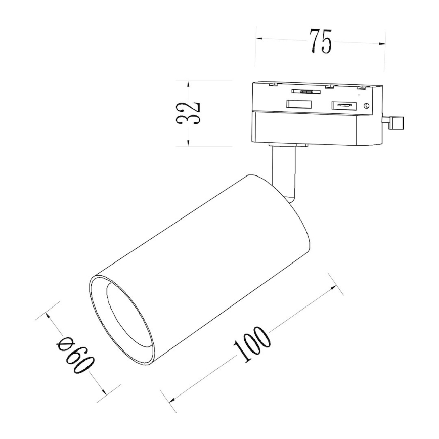 Точковий світильник для однофазної трекової системи PIPE 1xGU10/10W/230V бежевий