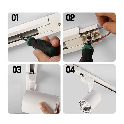 Точковий світильник для трекової системи 4xGU10/25W/230V 2 м чорний