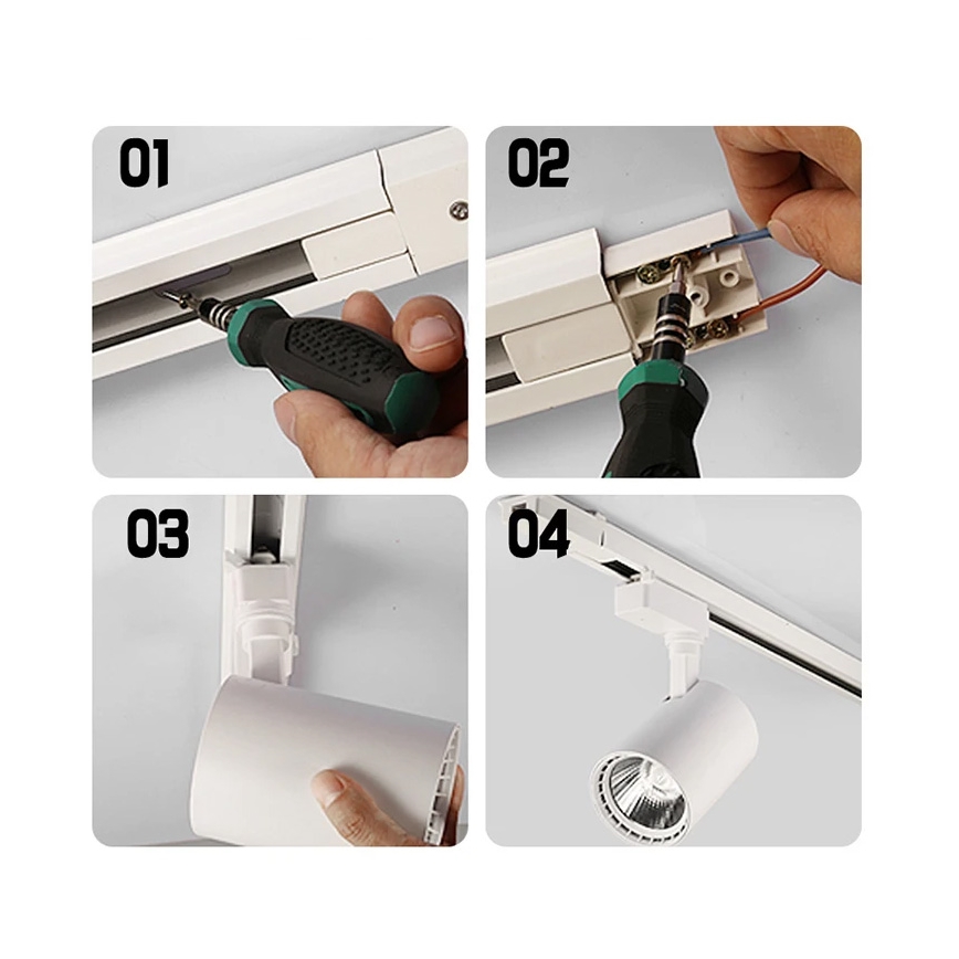 Точковий світильник для трекової системи 4xGU10/25W/230V 2 м чорний