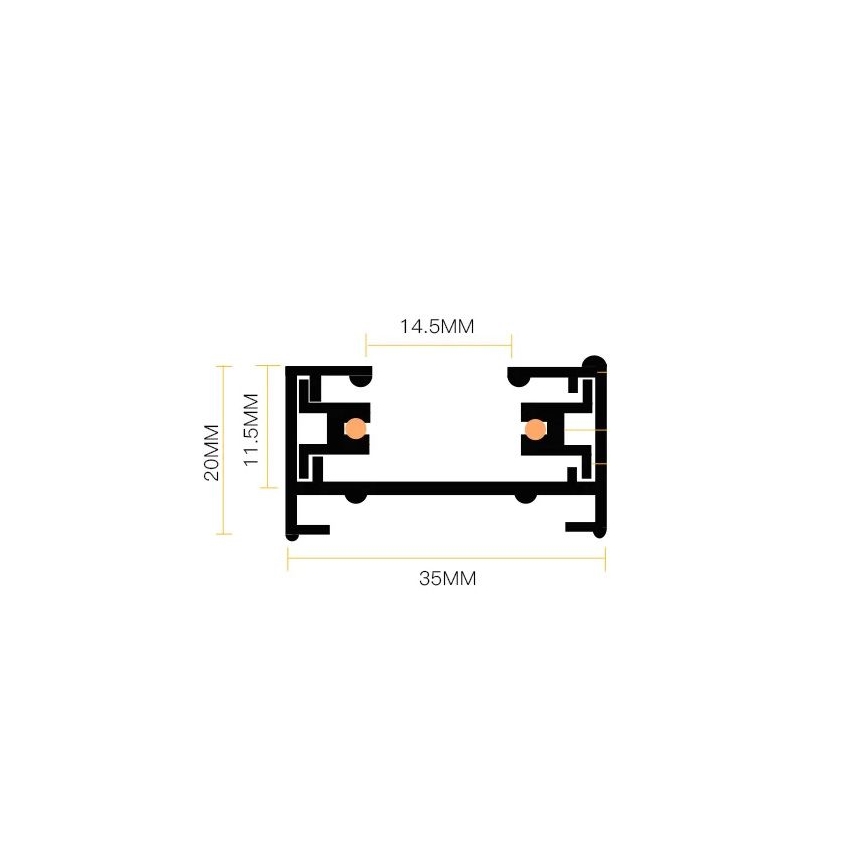 Точковий світильник для трекової системи 4xGU10/25W/230V 2 м чорний