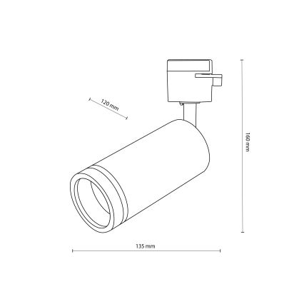 Точковий світильник до 1-фазної трекової системи JET RING 1xGU10/10W/230V чорний