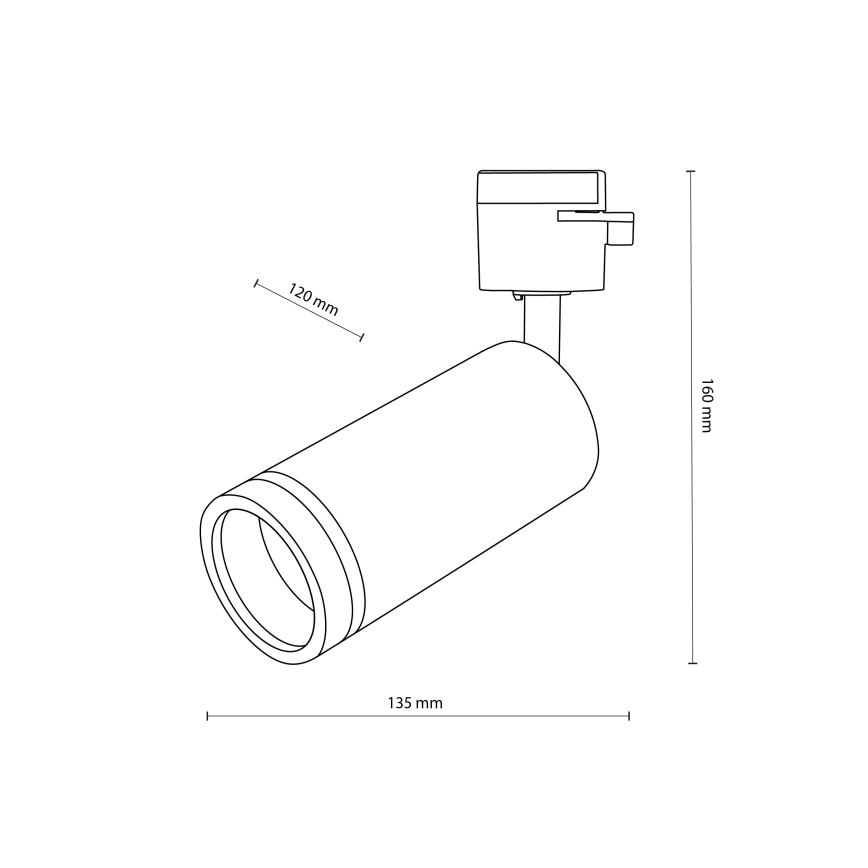 Точковий світильник до 1-фазної трекової системи JET RING 1xGU10/10W/230V чорний