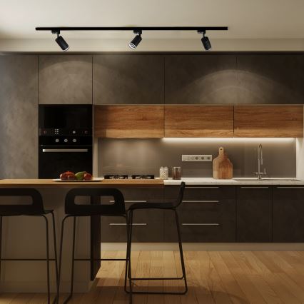 Точковий світильник для трекової системи PARIS 3xGU10/10W/230V + 1 м трекова система чорний