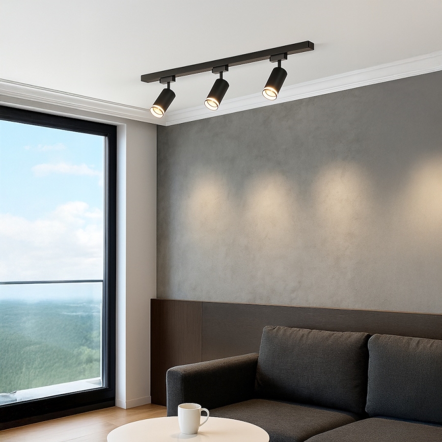 Точковий світильник для трекової системи PIPE 3xGU10/10W/230V чорний