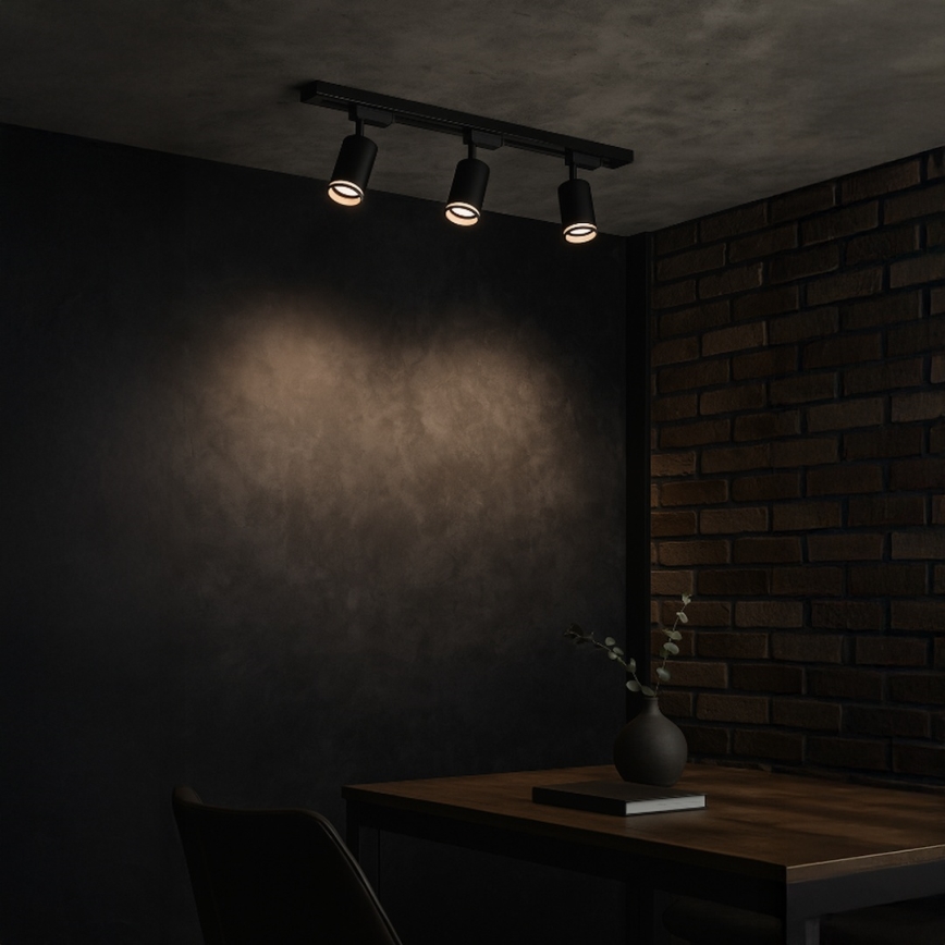 Точковий світильник для трекової системи PIPE 3xGU10/10W/230V чорний