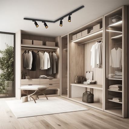 Точковий світильник для трекової системи PIPE 4xGU10/10W/230V чорний