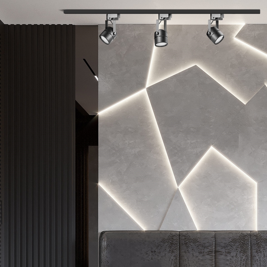 Точковий світильник для трекової системи PRAHA 3xGU10/10W/230V чорний