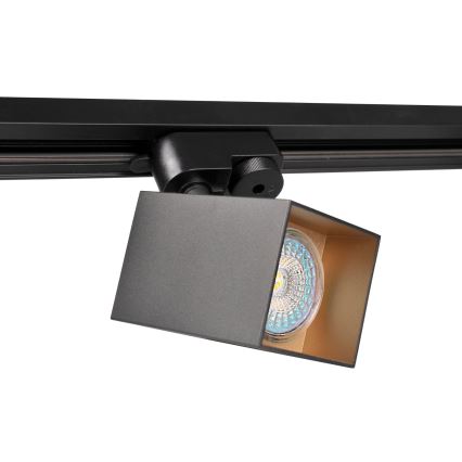 Точковий світильник для трекової системи SQUARE 3xGU10/10W/230V + 1 м трекова система чорний