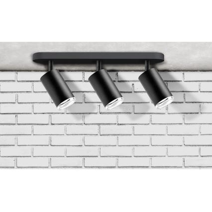 Точковий світильник для ванної кімнати TURYN 3xGU10/10W/230V IP44 чорний