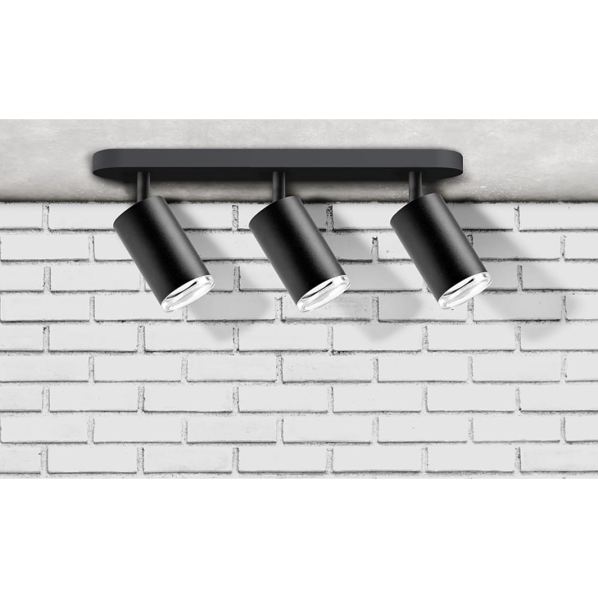 Точковий світильник для ванної кімнати TURYN 3xGU10/10W/230V IP44 чорний