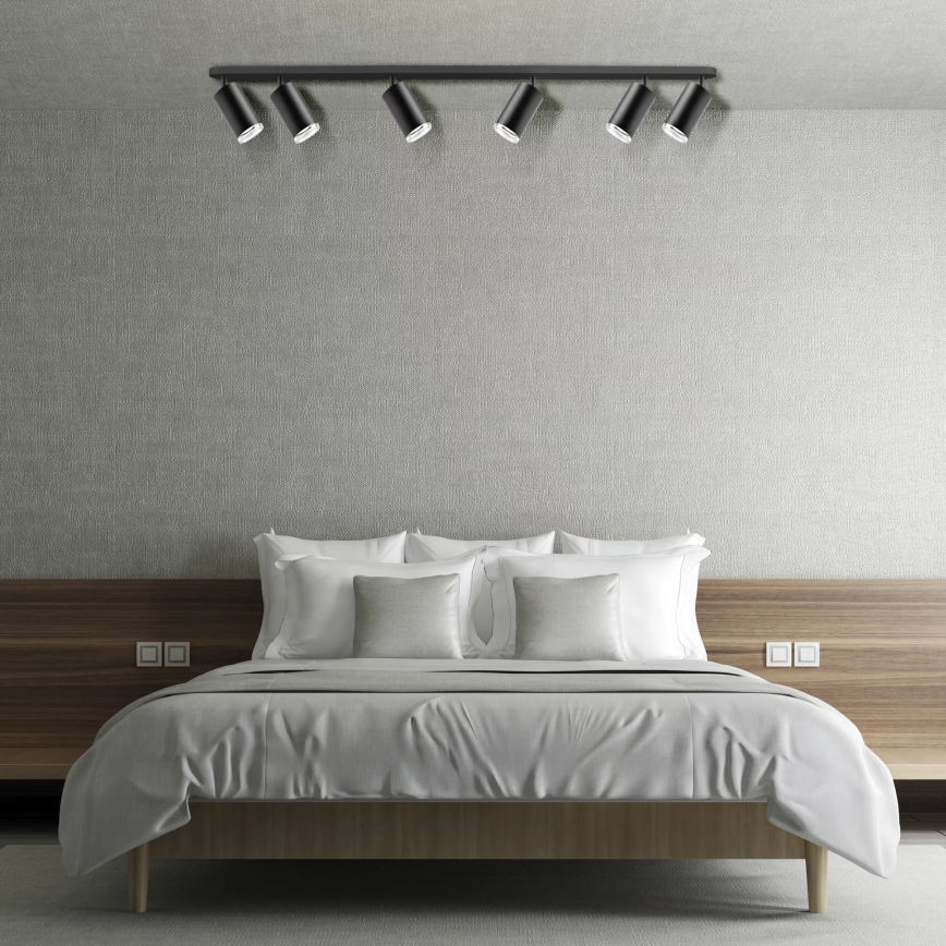 Точковий світильник для ванної кімнати TURYN 6xGU10/10W/230V IP44 чорний