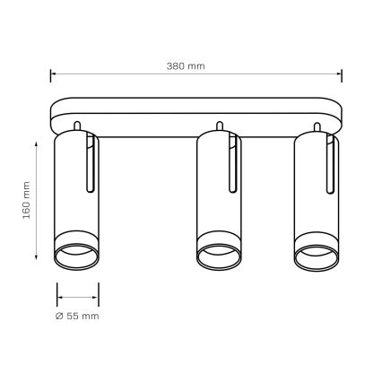 Точковий світильник FADO 3xGU10/10W/230V чорний
