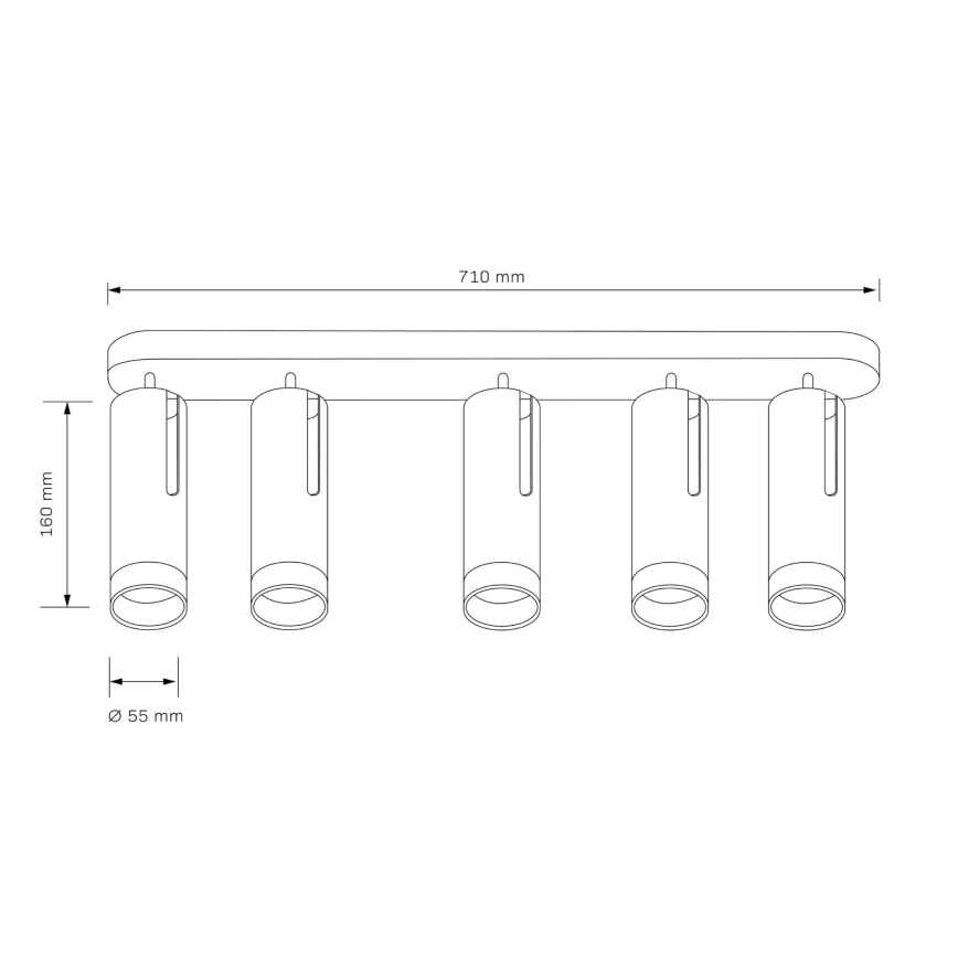 Точковий світильник FADO 5xGU10/10W/230V чорний