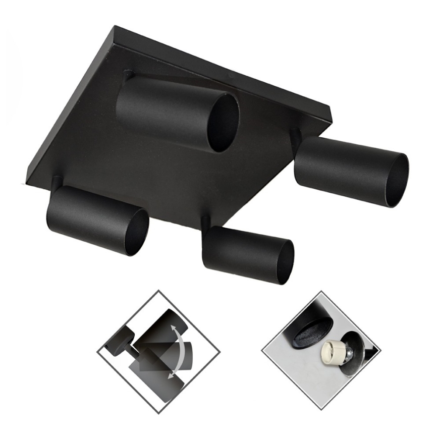 Точковий світильник FARGO 4xGU10/30W/230V чорна