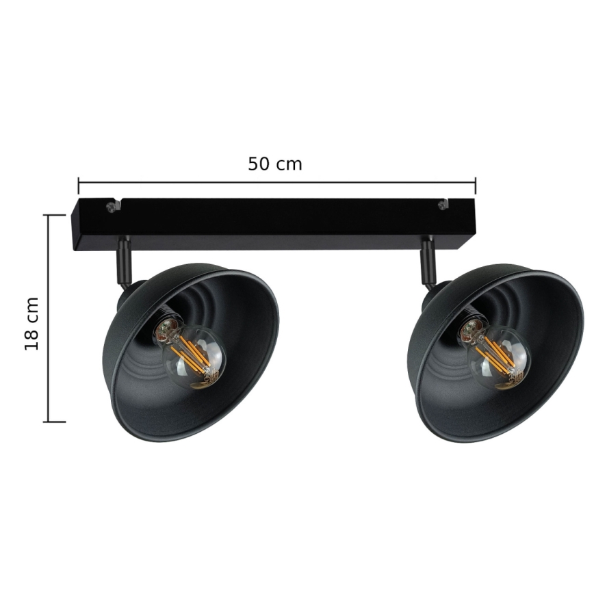 Точковий світильник FAUN 2xE27/60W/230V чорний